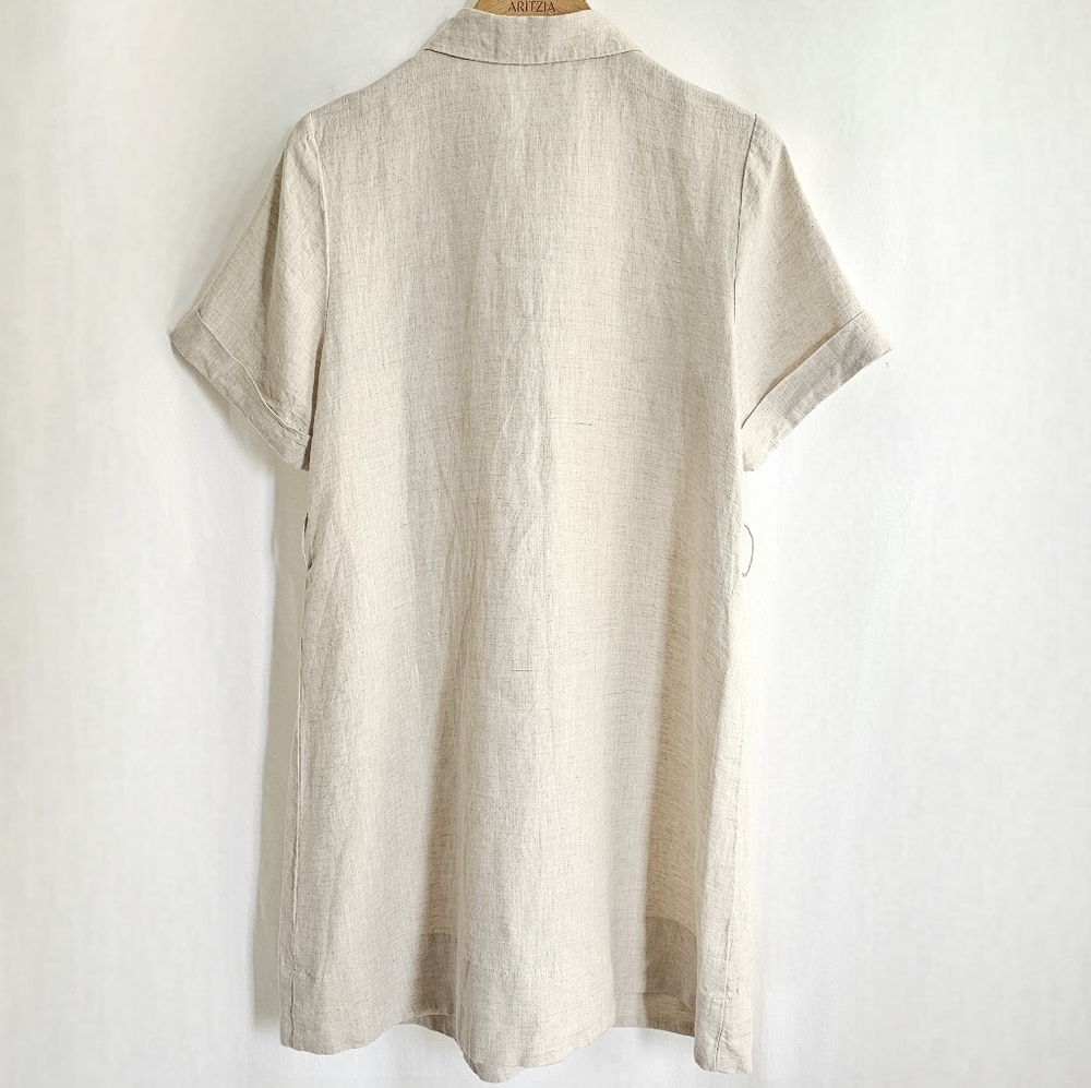 🇨🇦 Aritzia Wilfred Beige Eleta Linen Mini Dress - Picture 5 of 16